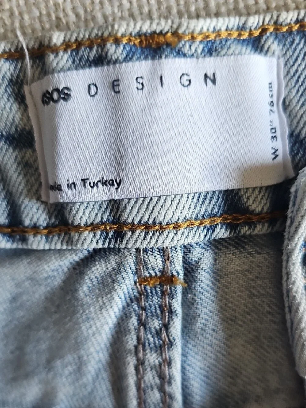 ASOS Light Blue Distressed Denim Men's Shorts - Picture 2 of 3